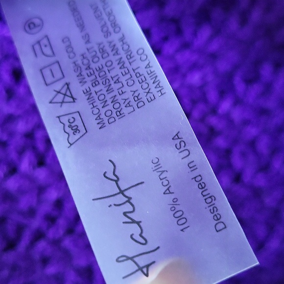 Hanifa Vibrant Purple Fringe Cardigan. Size S/M - Picture 8 of 9